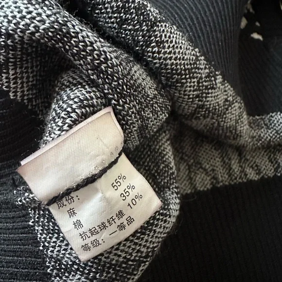 Chic Black and White Cheetah Leopard Patterned Button Front Sweater Cardigan M - Picture 8 of 8